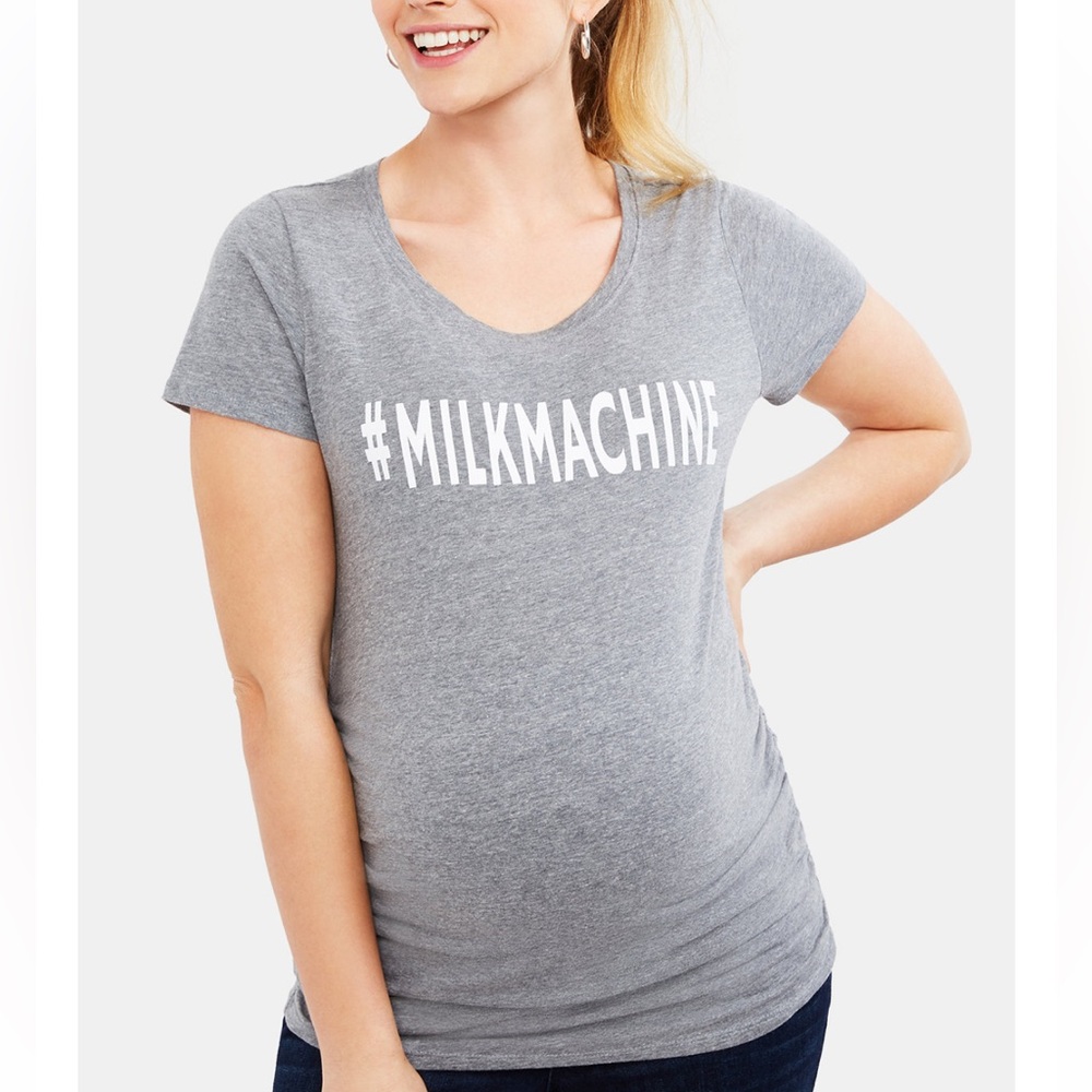 Motherhood Maternity #MilkMachine graphic Tee - medium